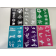 6 color set non toxic temporary feature glitter tattoo stencil for drawing art